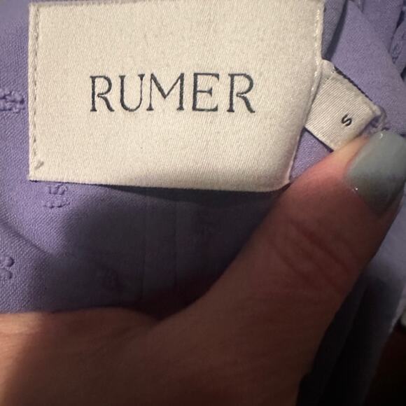 Rumer Women’s Purple Lilac Textured Puff Sleeve Cropped Gypsy Top Size Small - Picture 9 of 11